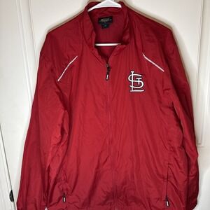 Preowned St. Louis Cardinals Windbreaker Jacket Mens Full Zip Red Sz L